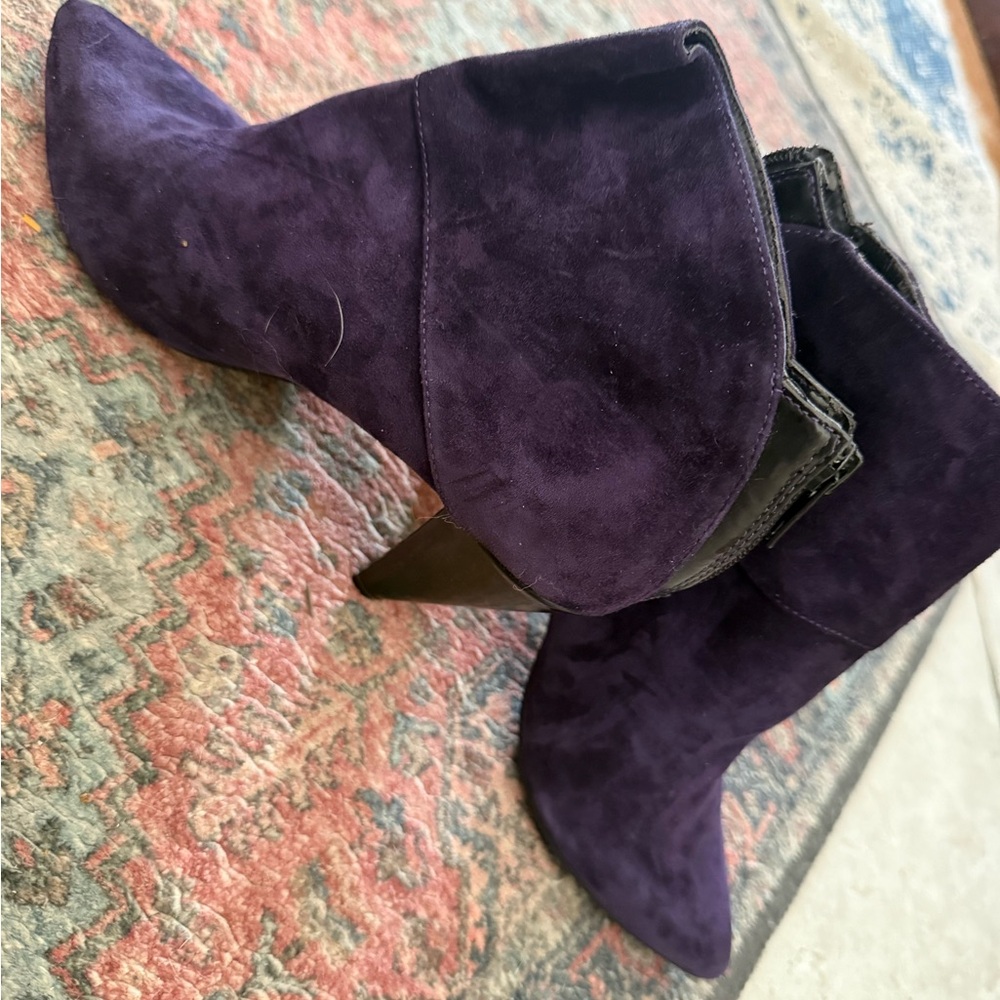 Dolce Vita Deep Purple Suede Pointed Ankle Boots